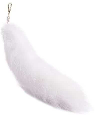 Nocyclonic Fuchsschwanz Anhänger 40cm Tail, fox tail Schlüsselanhänger Für, Pelziger Schlüsselanhänger Mit Schwanz für Handtaschen -Cosplay (L)