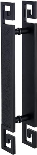 CZWWSPGT Moderner Eingangstürgriff, lang, 40 cm/60 cm/80 cm/120 cm/150 cm, Vintage-Push-Pull-Türgriff, interner und externer robuster Aluminium-Haustürgriff, beidseitig (Farbe: Mattschwarz