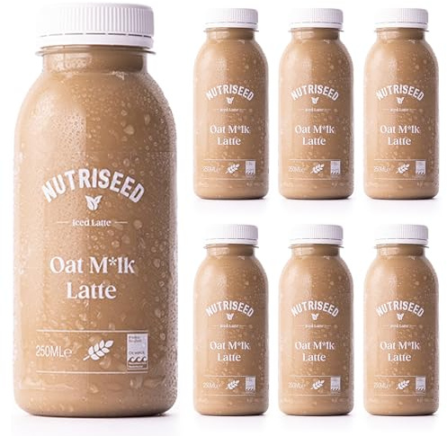 Nutriseed Oat Milk Latte (6 x 250ml) - Containing Oat Milk, Coffee and Sweet Agave Syrup, 100% Natural Ingredients, No Added Sugar, Vegan-Friendly & Dairy-Free