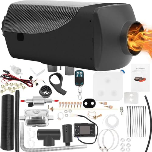 Chauffage diesel tout-en-un, chauffage à air diesel 5 kW 12 V, chauffage de stationnement diesel portable, chauffage rapide avec moniteur LCD et télécommande, pour voiture, camping-car, bateau, tent