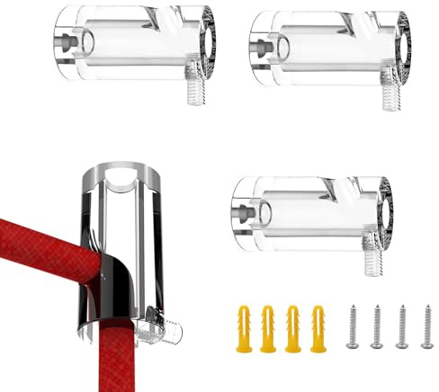DEANKEJI Decentratore Lampadario, 4 Pezzi Plastica Decentratore da Soffitto, 20 X 40 mm, Decentratore Cavo Elettrico per Fissare Cavi, con Viti E Perni, per Fissare Lampadari, Cavi, Fai da Te