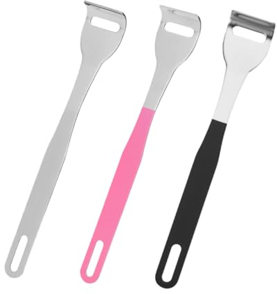 minkissy Tungbeläggning I Rostfritt Stål Tungskrapa Munborste Tungborste Oral 3 St Svart Silver Lätt Att Använda
