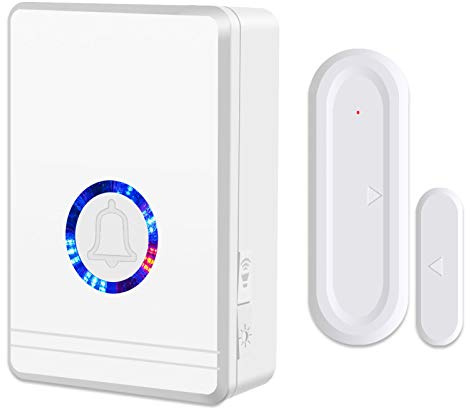NineLeaf Tür Fenster Sensor, Türsensor Home Alarmanlage, Türalarm Fensteralarm 200M/600FT Reichweite 48 Melodien auf 5 Volumes Tür Laden Haus Büro Fensterkontakt 1 Empfänger 1 Magnetischer Sensor