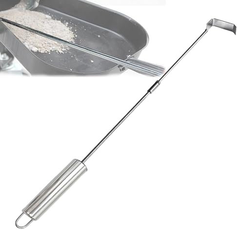 Strumento allungabile per barbecue, zappa in acciaio inox, strumento per rastrello per cenere, attrezzi da giardino, strumenti per la pulizia della griglia, attizzatoio per e stufa a legna