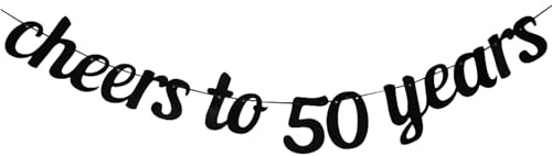 Ovanda 50. Geburtstag Girlandes, Girlande 50. Geburtstags, 50 Geburtstag Deko Schwarz Banner Geburtstagsgirlande 50 Jahre Frau Mann Deko 50 Geburtstags Happy Birthday Girlande Frauen Männer