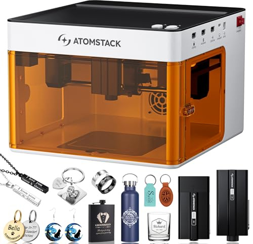 ATOMSTACK P1 Machine à Graver Laser Dual, Mini Découpeuse Laser avec Laser Diode 5W et Laser Infrarouge 1.2W, Gravure Laser Portatile pour Bois, Métal, Plastique, acrylique, Cuir, Céramique