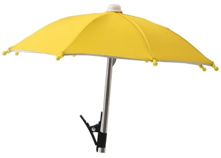 LeeQinersw Phone Umbrella Shade Clip on Umbrella Smartphone Accessory Sun Anti Glare for Motorbike Camping Holiday Bike Travel, Yellow