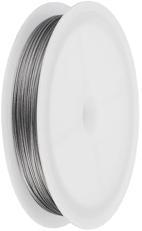 PATIKIL Hilo Para Abalorios De 98 Pies (30m) 0.02 Pulgadas (0.5mm) 7 Hebras, Hilo De Acero Inox Con Recubrimiento De Nylon Para Hacer Joyas Pulseras Y Abalorios, Color Plata
