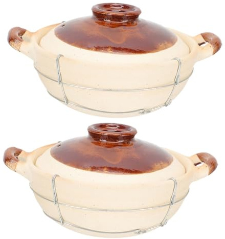 Sewroro Cazuela de Barro con Asa Única 05L Persona Olla China Resistente al Calor para Arroz Guisos y Sopas Utensilios de Cocina Tradicionales para Uso Doméstico