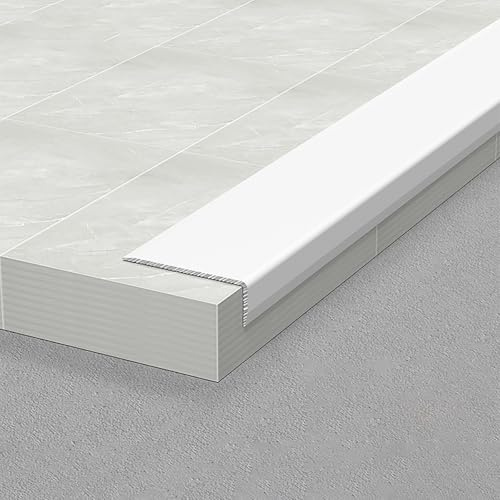Coayuou Baguette Finition Carrelage 90cm* 3 Pièces Baguette D Angle en Aluminium Baguette d'angle pour Carrelage Rénovez Et Protégez Vos Coins De Façon Élégante Et Durable(Weiß,10 * 5mm)