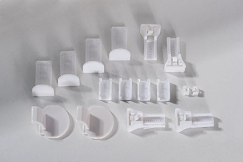 K-home Lucera.01.SB Klemmträger und Zubehör Montage-Set für Klemmfix Plissee, Plastik, 3,5 x 2 x 4 cm, weiß