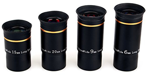 SVBONY Teleskop-Okular, voll mehrfach beschichtet, 3,2 cm (1,2 Zoll), 66 Grad, Ultra-Weitwinkel-HD-Teleskop-Zubehör (6 mm, 9 mm, 15 mm, 20 mm)