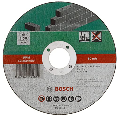 Bosch Accessories 2609256329 Disque à tronçonner à moyeu plat pour Matériaux Diamètre 125 mm Diamètre d'alésage 22/23 Epaisseur 3 mm