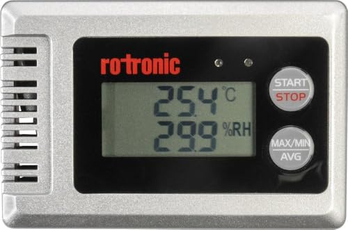ROTRONIC HL-1D-SET Datenlogger für Feuchte und Temperatur mit Display Hydrolog, grau