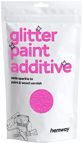 Hemway Glitter Paint Additive - Baby Pink | Metallic Flakes for Adding Sparkle to Paints & Wood Varnish | Add to Emulsion, Acrylic & Latex for Indoor Sparkly Walls | 100 g