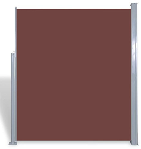 tidyard Seitenmarkise Seitenrollo Seitenwandmarkise Ausziehbar Windschutz & Sichtschutz 160 x 300 cm Braun für Balkon Terrasse Garten