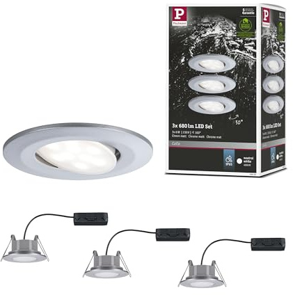 Paulmann 99929 Einbauleuchte LED Calla rund 3x6W Chrom matt schwenkbar