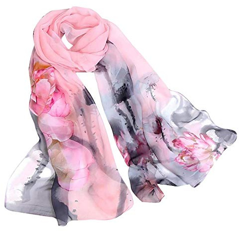 YEBIRAL Damen Schal Stola Halstuch Elegant Leicht Chiffon Schal Ganzjährig Tuch Geschenk für Frauen (Einheitsgröße, Y-03 Rosa)
