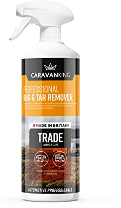 Caravan King – Bug & Tar Remover Spray – Streak-Free Cleaner for Caravans, Motorhomes & Vehicles, Easily Lifts Bugs, Sap & Tar, 1L