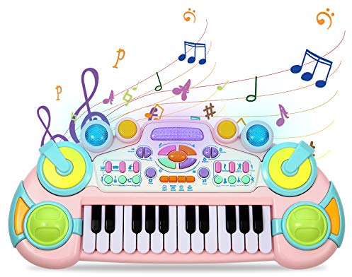 Cozybuy Toddler Piano Toy Keyboard, 24 Keys Toy Piano for Baby, Multifunctional Baby Pianos Girl Toys Kids Keyboard for Toddlers, Birthday for Boys Girls Gifts