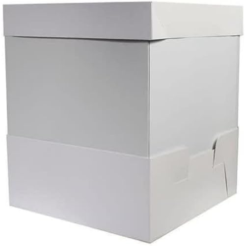 Culpitt 16 Cake Box Extension for 10 Box, 16 Tall 4-Sided Solid Height Extender, Protect Celebration and Wedding Cakes, White Card