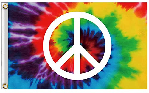 Drapeaux de Paix 150 x 90cm, Drapeau World Peace, Drapeau Peace and Love Colombe, Signe de Paix Intérieur Ou Extérieur Peace Polyester, Peace Dove Flag