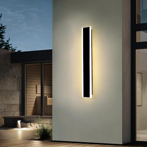 Mikeru 60CM Outdoor Wandleuchten, Outdoor Dimmbare Wandleuchte Mit Fernbedienung 10% bis 100% 3000K/4500K/6000K 22W Wall Mounted LED Beleuchtung Außenbeleuchtung für die Veranda