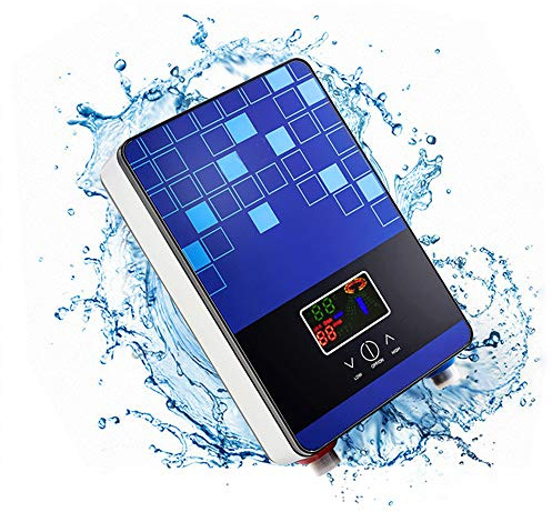 Chauffe-eau électrique instantané ménage thermostatique rapide sur eau chauffer bain rapide chauffage petit bain avec douche kit 6500W 220V bleu