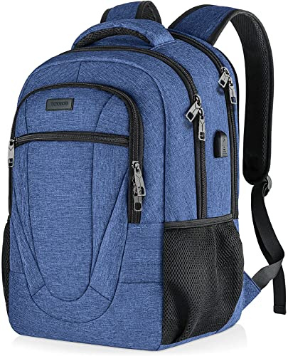 BIKROD Rucksack Herren und Damen, Schulrucksack Jungen Mädchen Teenager, Wasserdicht Rucksack | 17.3 Zoll Laptoptasche mit USB Ladeanschluss | Arbeit Reisen Wandern Backpack mit Anti Diebstahl Tasche
