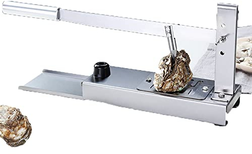 PAILON Écailleur d'huîtres Vertical en Acier Inoxydable, ouvre-huîtres réglable, Outil Pratique pour décortiqueur d'huîtres Robuste, y Compris Couteaux, Gant, pour Buffet Familial d'hôtel