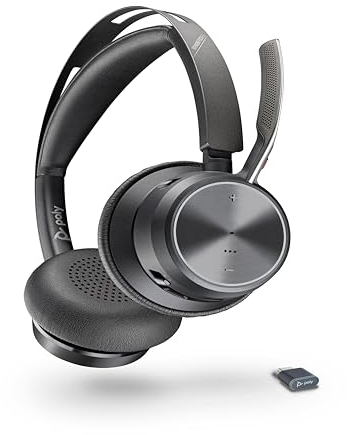 Poly Voyager Focus 2 UC Wireless Headset with Microphone (Plantronics) - Active Noise Canceling (ANC) - Connect PC/Mac/Mobile via Bluetooth - Works w/Teams, Zoom, and More