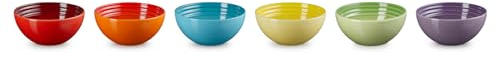 LE CREUSET Stoneware Set of 6 Snack Bowls, 330 ml, Rainbow, 79349338359030