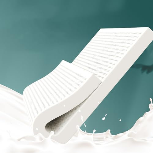 NaKeah 100% natürliche Latex Matratze Toper Comfort & Support Bio -zertifizierte Latex Deep -Juvenating Schlafstütze Schultern, Hüften, Rücken und Knie,2.5cm,200x200cm