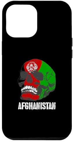 Hülle für iPhone 15 Pro Max Afghanistan-Flagge, Totenkopf, afghanischer Stolz, patriotisch