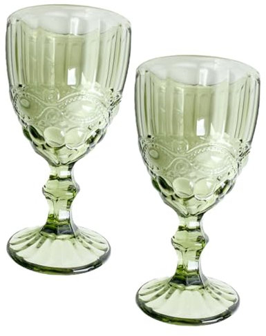 Zerodeko Rot 2St Geprägtes Glas Wasserkelch klassische Kelch-Partygläser Flöten likoerglaeser Weingläser schnapsgläser Cocktailgläser Wein liefert zarter Weinkelch kurzer Griff Gläser