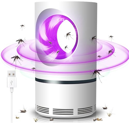 Lampe Anti Moustique, UV Électrique Anti Moustique, 360 ° Efficace LED Tue Mouche Electrique USB Piège à Mouche Électrique pour Intérieur Extérieur Chambre, Cuisine, Camping