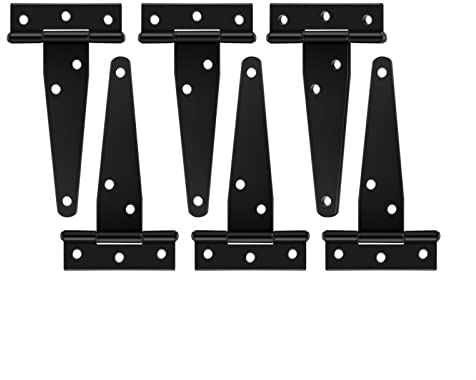 6pcsT Scharniere, Tore, schwarze Scharniere, robuste Scharniere for Holzzäune, Schuppen, Holzkisten, Gartentore, Blockhütten, Cerniera