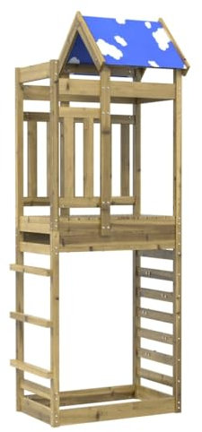 vidaXL Torre da Gioco con Arrampicata 85x52,5x239 cm Pino Impregnato