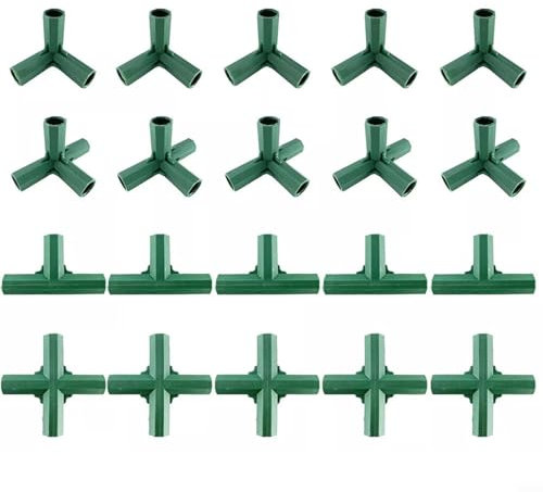 SMZhomeone 20 pezzi composti per serra, 16 mm, giunti del telaio, raccordi per edifici, collegamenti per serra verde