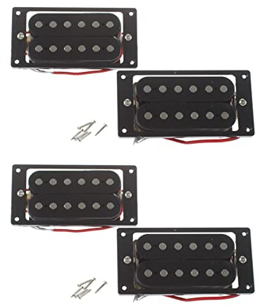 Uikdjgu 4 (2 set) svart Humbucker dubbel spole elgitarr pickups + ramskruv