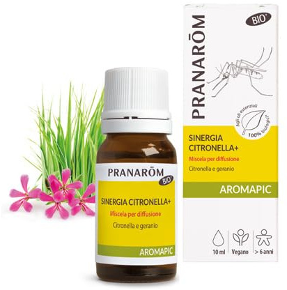 Pranarôm - Miscela per Diffusore Oli Essenziali Anti-Zanzare Bio - Aromapic Serata estiva tranquilla 10 ml