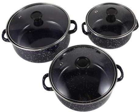 SHOWERORO 1set Pentole Smalto Con Manico Di Pentole Per Cucina Adatte Per Zuppe Noodles e Hot Pot Facili Da Pulire e Versatili