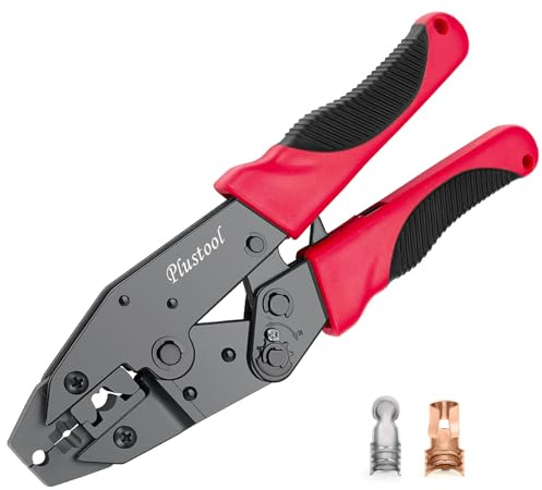 Plustool Crimping Tool for Spark Plug Ignition Wire, 8.5mm Ratchet Spark Plug Wire Crimper - Crimping Pliers - Electrical Terminal Crimping Tool