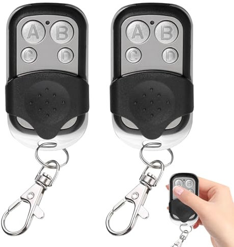 2Pcs 433mhz Universal Garage Door Opener Remote,Universal Garage Door Remote Control Key Fob For Car Garage Door Gate,Electric Gate Fob With Key Cover Slide
