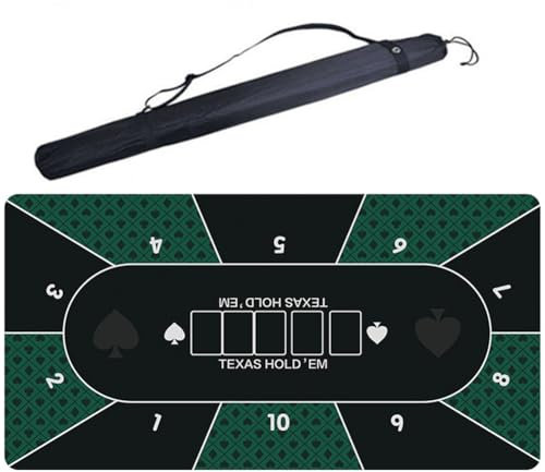WEITINGKKK Pokerpad Poker-Tisch, Pokertischmatte 120 x 60 cm, 8–10 Spieler, zusammenklappbares Pokertisch-Layout mit Tragetasche for Pokerspiele