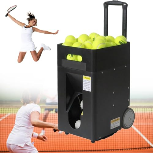 WEIMILOR Lanceur de balles de Tennis, Lanceur Automatique de balles de Tennis avec télécommande et Application, Angle réglable, capacité de 50 balles, pour débutants, entraînement