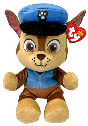 TY Chase Paw Patrol Soft Plush Toy for Kids, Cuddly Teddy, Collectible Stuffed Toy, Beanie Babies Range, Regular