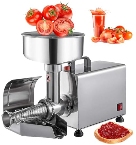 ZEEKYFOR Industrielle Tomatenmühle, 450 W, elektrisches Tomatensieb und Saucenpresse aus Edelstahl für Tomaten-, Erdbeer- und Blaubeersauce