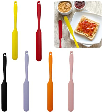 LINGJIA Spatule Silicone 6 Pièces, Spatule pour Nutella 24cm, Résistant Chaleur, Poêles Antiadhésives, Cuisson
