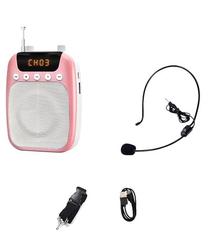 Fazvncv S358 - Amplificador de voz con micrófono, recargable e inalámbrico, 2500 mAh, para profesores, guías